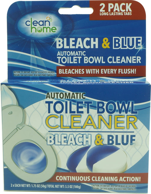 Clean Home Bleach & Blue Automatic Toilet Bowl Cleaner, 2 ct