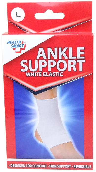 Health Smart White Elastic Ankle Support, 1 pc