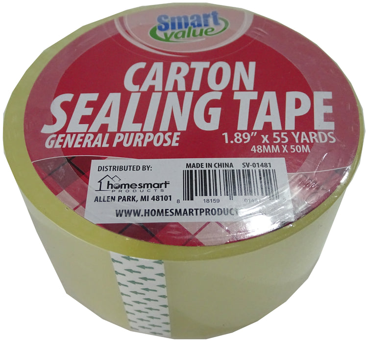 Smart Value Clear Sealing Tape, 50 m, 24 ct