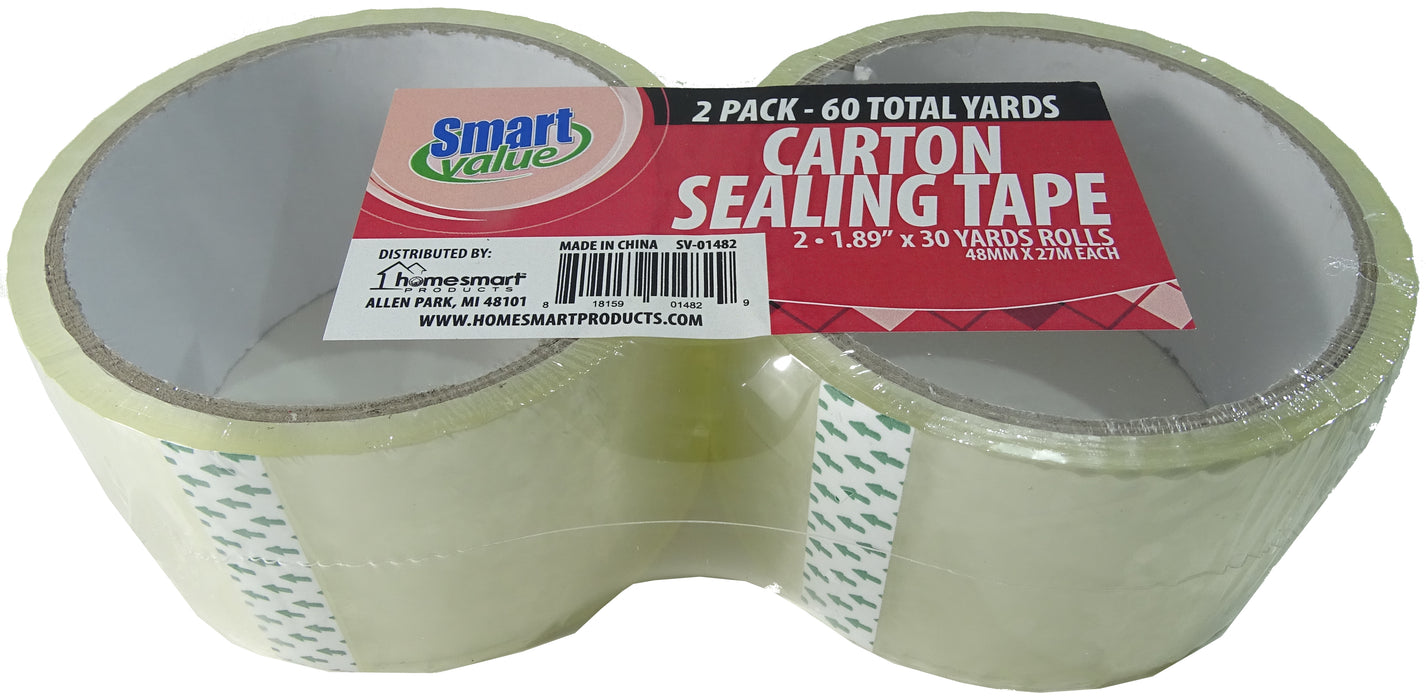 Smart Value Carton Sealing Tape, 2 x 27 m