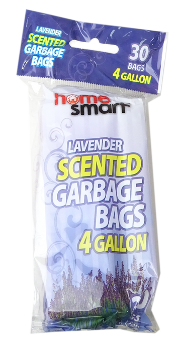 Home Smart Scented Garbage Bags, Lavender Scent, 4 Gallon , 30 ct