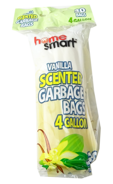 Home Smart Scented Garbage Bags, Vanilla Scent, 4 Gallon, 30 ct