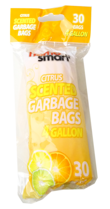 Home Smart Scented Garbage Bags, Citrus Scent, 4 Gallon, 30 ct