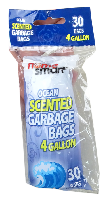 Home Smart Scented Garbage Bags, Ocean Scent, 4 Gallon, 30 ct