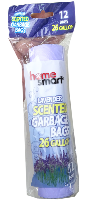 Home Smart Scented Garbage Bags, Lavender Scent, 26 Gallon, 12 ct