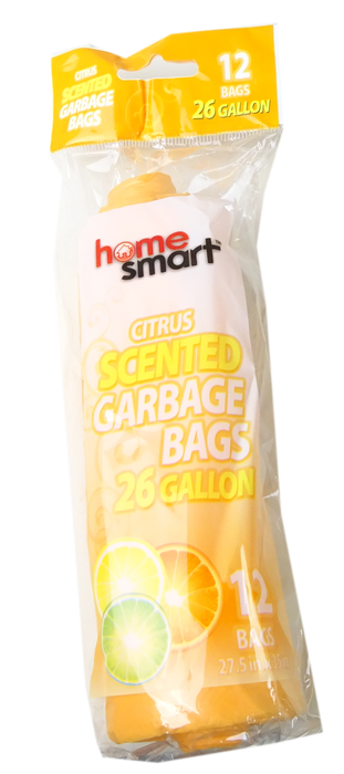 Home Smart Scented Garbage Bags, Citrus Scent, 26 Gallon, 12 ct