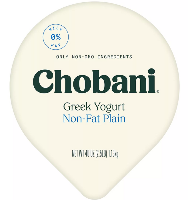 Chobani Non-Fat Plain Greek Yogurt , 40 oz