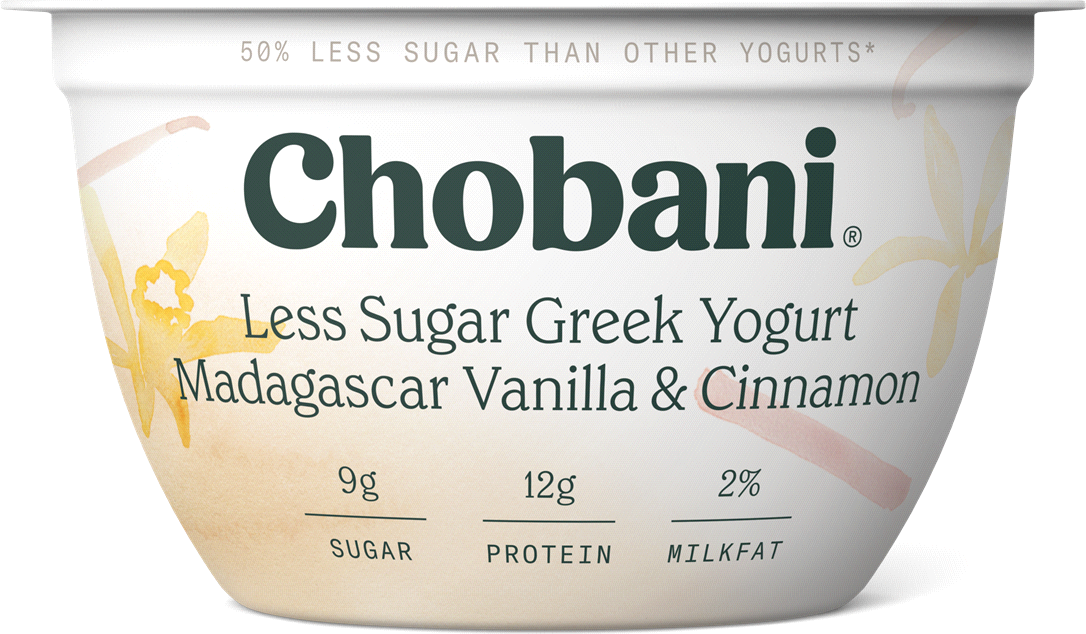 Chobani Less Sugar Greek Yogurt With Madagascar Vanilla & Cinnamon , 5.3 oz