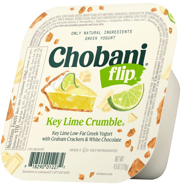 Chobani Flip Low-Fat Key Lime Crumble Greek Yogurt , 4.5 oz