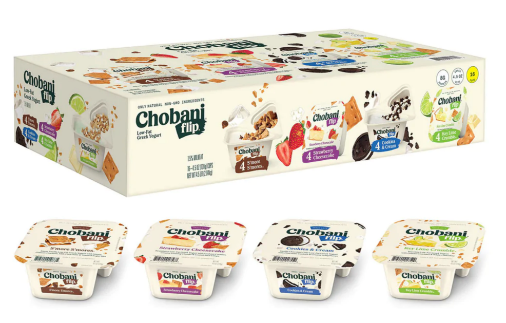 Chobani Flip Low-Fat Greek Yogurt, Variety Pack , 16 x 4.5 oz