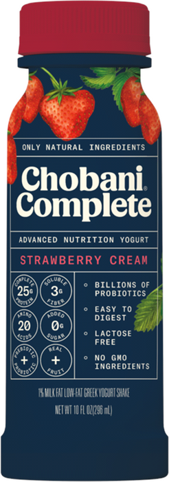 Chobani Complete Advanced Nutrition Yogurt Drink, Strawberry Cream Flavor, 10 oz