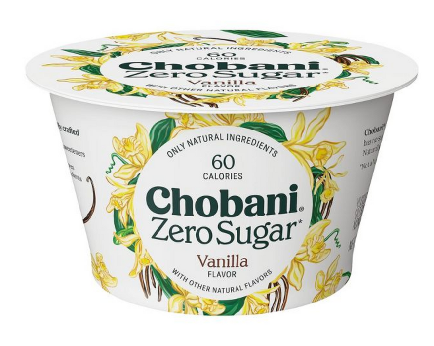 Chobani Zero Sugar Vanilla Non-Fat Greek Yogurt , 5.3 oz