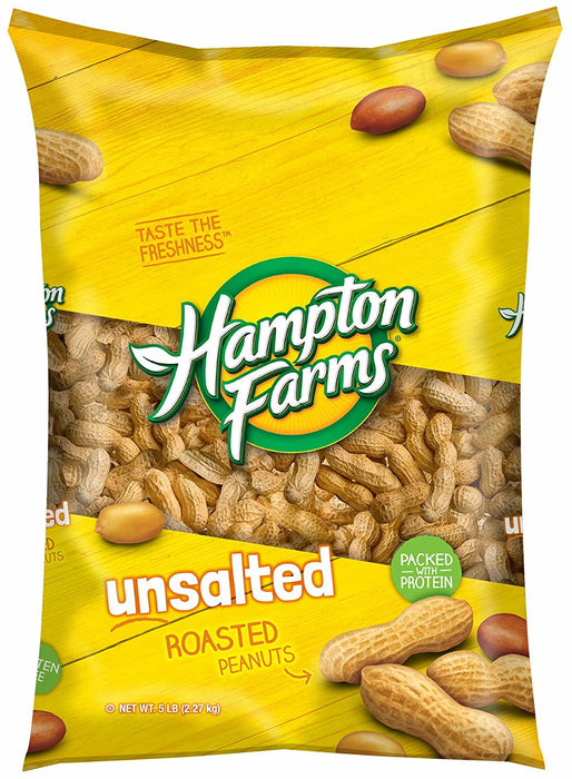 Hampton Farms Unsalted Roasted In-Shell Peanuts, 5 lbs