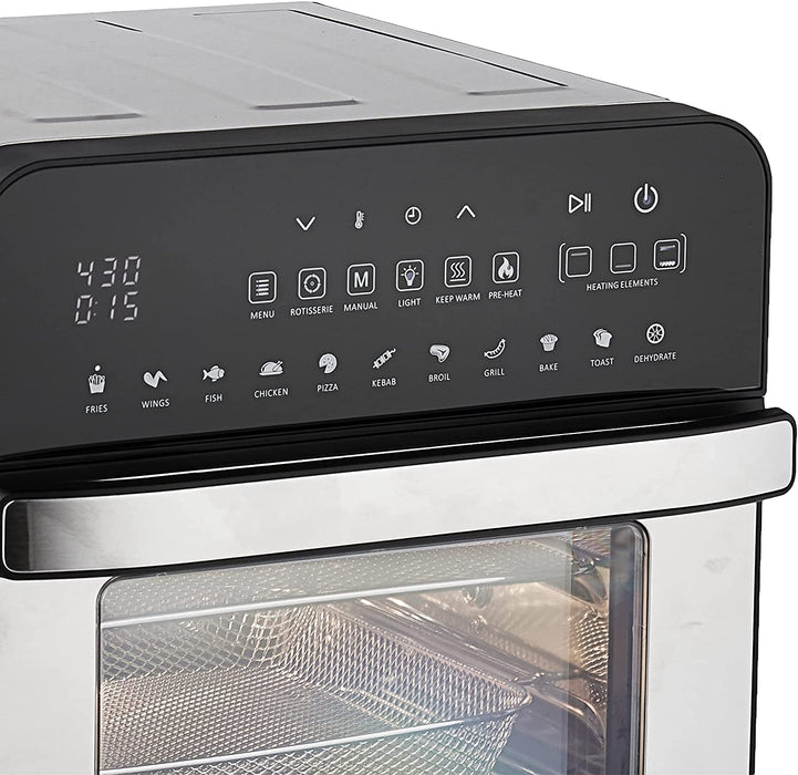 GoWise 14.7QT Air Fryer Grill With Dual Heating Elements & Rotisserie