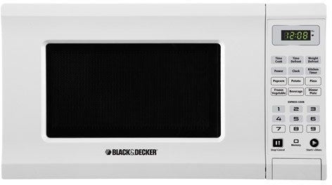 Black + Decker 0.7 Cft Microwave Oven, White, Model: EM720CPI