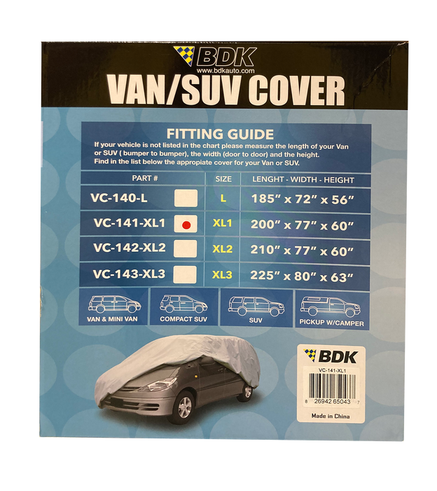 BDK Semi Custom Van & SUV Cover, XL 1