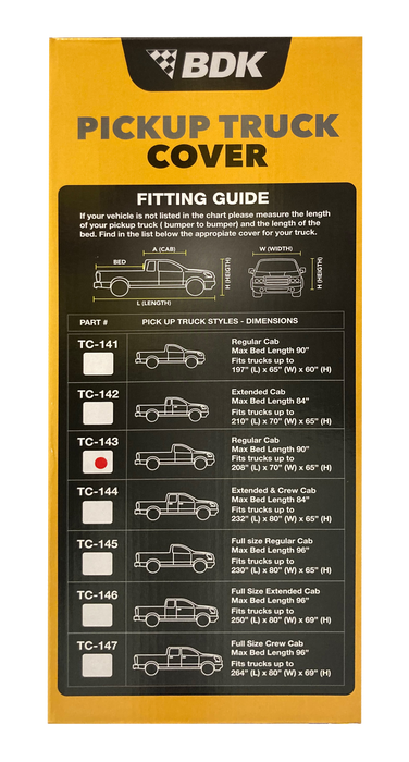 BDK Pickup Truck Cover TC-143, 208" x 70" x 65"