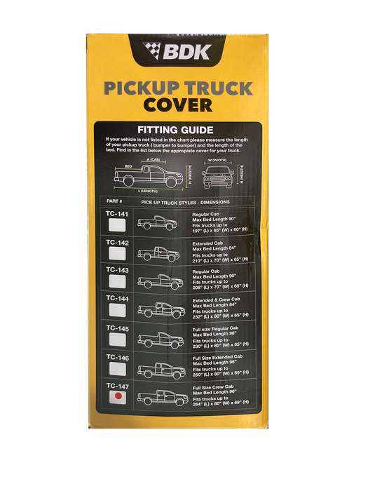 BDK Pickup Truck Cover TC-147, 264" x 80" x 69"