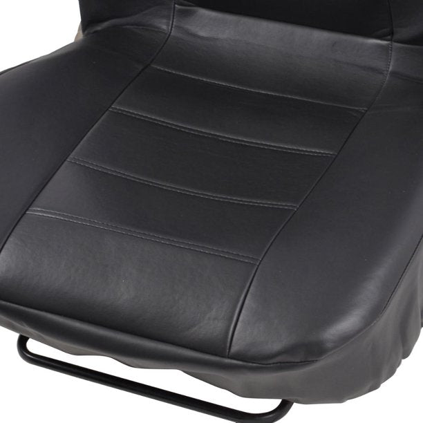 BDK Motor Trend Faux Leather Car Seat Covers, Full Set, Black , 9 pcs