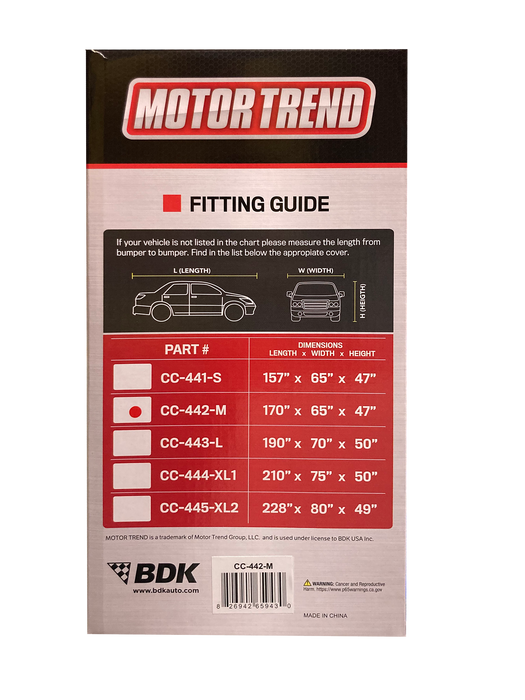 Motor Trend 4 Layer Car Cover, Medium, 1 pc