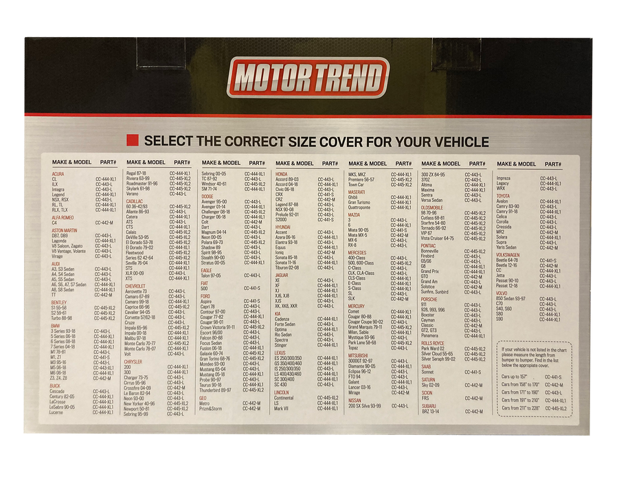 Motor Trend 4 Layer Car Cover, Medium, 1 pc