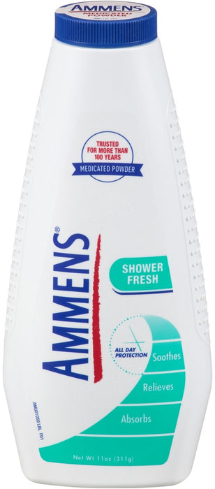 Ammens Shower Fresh Medicated Powder, 11 oz