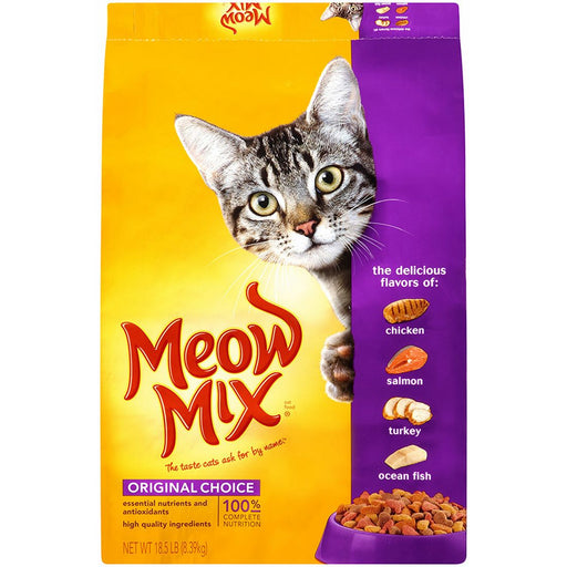 Meow Mix Original Choice Dry Cat Food, 100% Complete Nutrition, 18.5 lbs