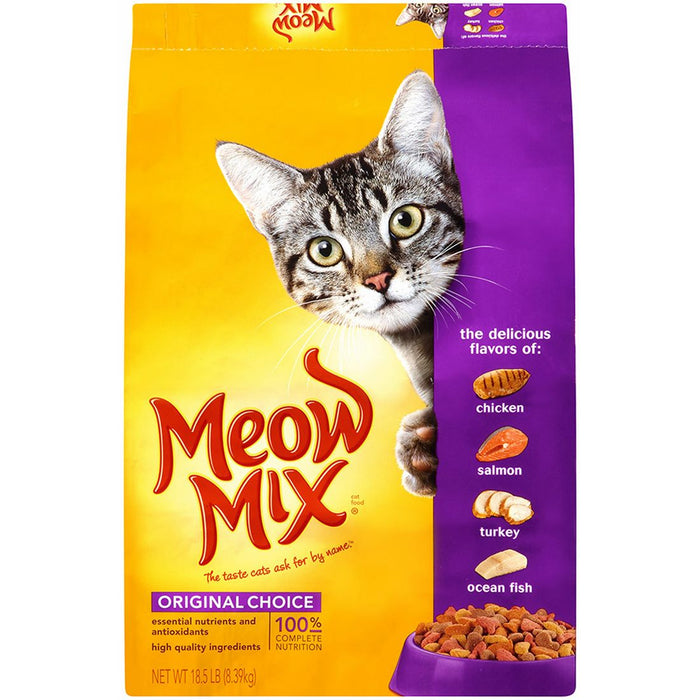 Meow Mix Original Choice Dry Cat Food, 100% Complete Nutrition, 18.5 lbs