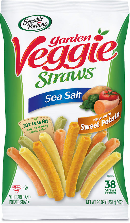 Sensible Portions Garden Veggie Straws Vegetable Snack with Sea Salt, 20 oz