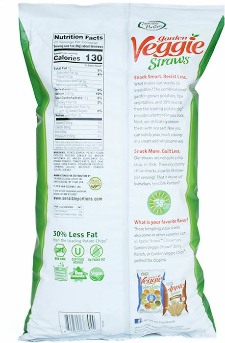 Sensible Portions Sea Salt Garden Veggie Straws, 25 oz