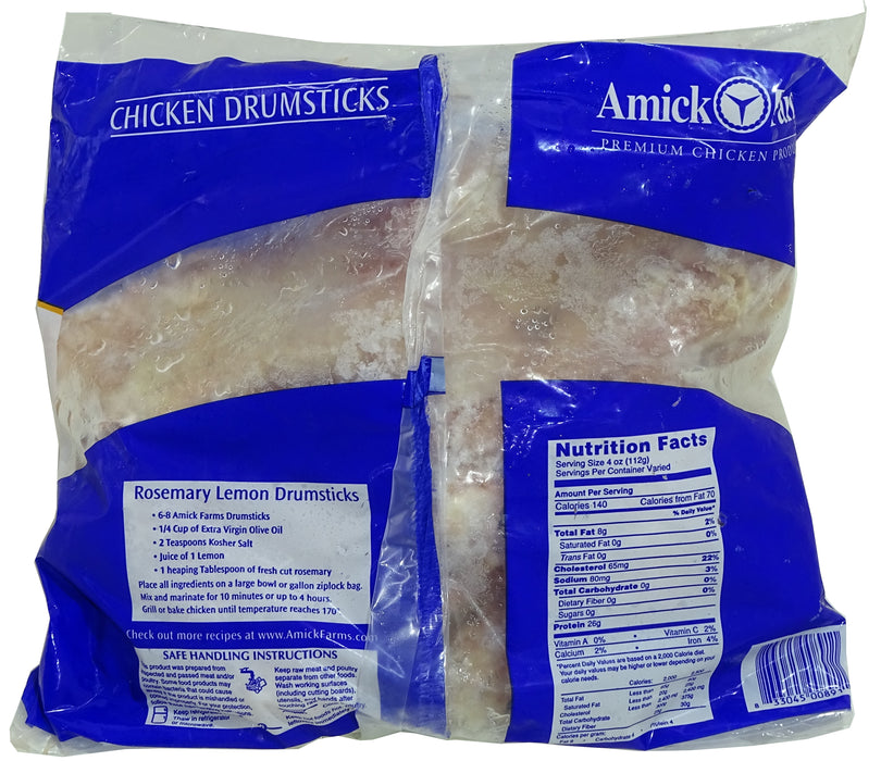 Amick Farms Ready to Cook Chicken Drumsticks, 5 lb