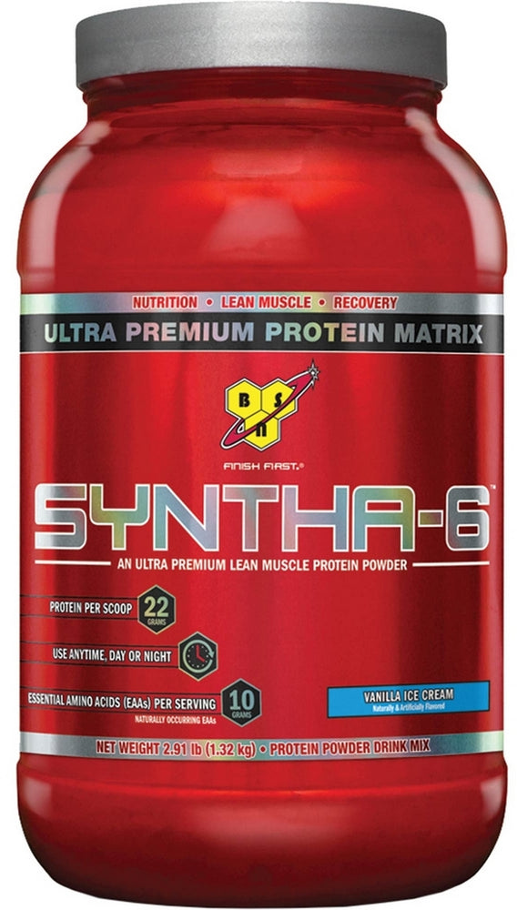 BSN Syntha-6 Ultra Premium Lean Muscle Protein Powder, Vanilla Ice Cream, 2.91 lbs (1.32 kg)