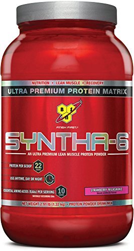 BSN Syntha-6 Ultra Premium Lean Muscle Protein Powder, Strawberry Milkshake, 2.91 lbs (1.32 kg)