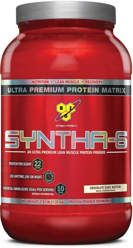 BSN Syntha 6 Protein Powder, Chocolate Cake Batter, 2.91 lbs