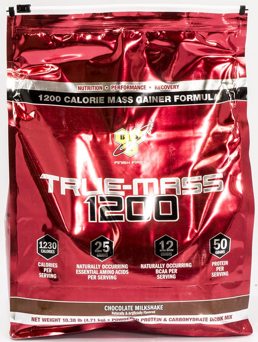 BSN True Mass 1200 Calorie Mass Gainer Formula, Chocolate Milkshake, 10.38 lbs