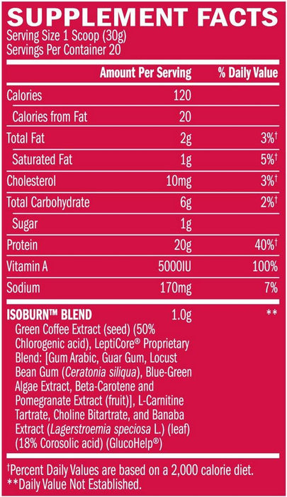 BSN Isoburn Protein Powder, Chocolate Milkshake, 600 gr