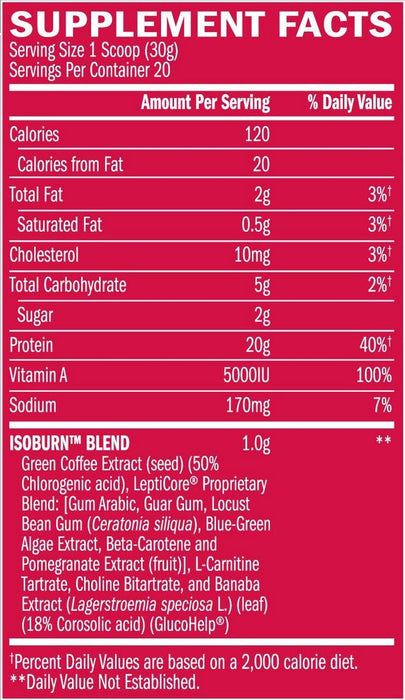 BSN Isoburn Protein Powder, Strawberry Milkshake, 600 gr