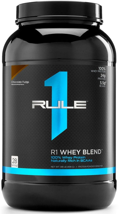 Rule 1 Whey Blend Protein Powder, Chocolate Fudge, 1.98 lbs