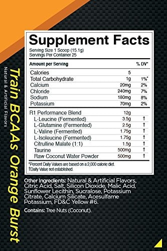 Rule 1 Train BCAA, Orange Burst, 378 gr
