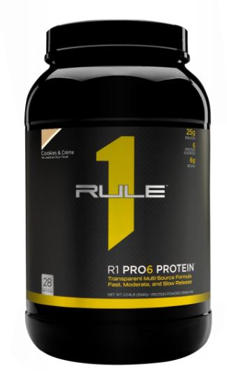 Rule 1 R1 Pro 6 Protein Powder, Cookies & Cream Flavor , 2.10 lbs