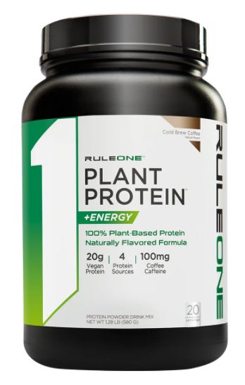 Rule 1 Plant Protein + Energy, Cold Brew Coffee Flavor, 1.28 lbs