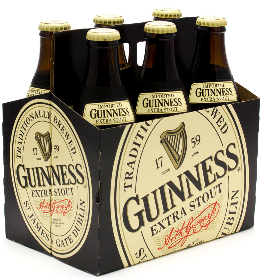 Guinness Extra Stout Beer Bottles, 6 x 330 ml