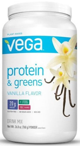 Vega Protein & Greens Drink Mix, Vanilla, 26.8 oz