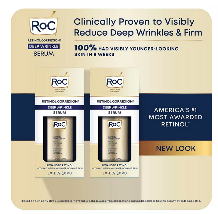 RoC Retinol Correxion Anti-Aging Deep Wrinkle Serum, 2-Pack , 2 x 1 oz