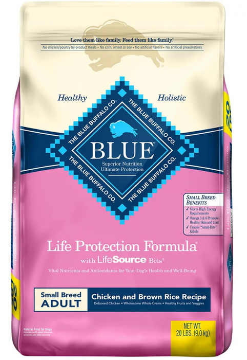 Blue Buffalo Life Protection Formula Small Breed Adult Dry Dog Food, Chicken & Brown Rice Fflavor , 20 lbs