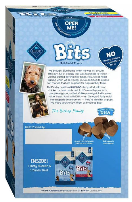 Blue Bits Soft-Moist Chicken & Beef Dog Training Treats, Variety Pack, 2 x 9 oz