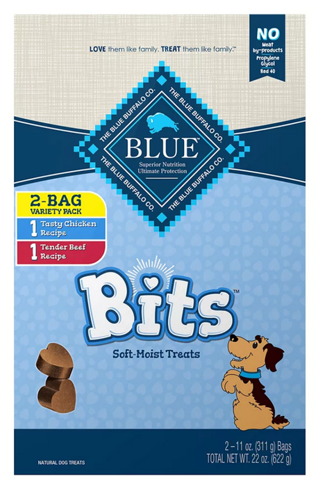 Blue Buffalo Blue Bits Natural Dog Treats, 2-Pack , 2 x 11 oz