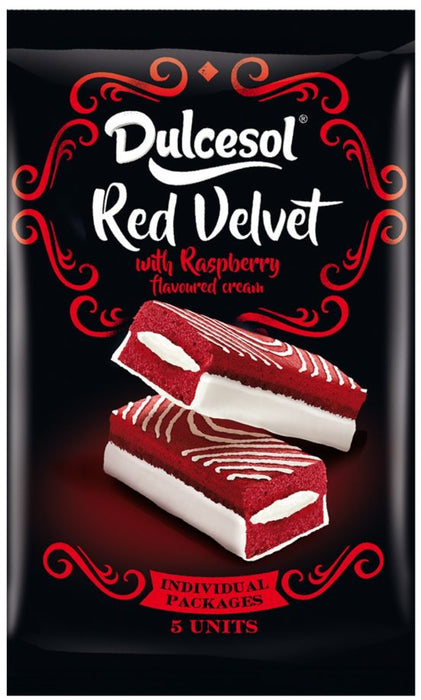 Dulcesol Red Velvet With Raspberry Flavoured Cream , 5 ct