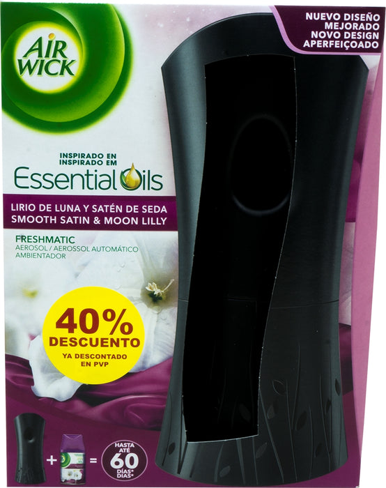Air Wick Freshmatic Life Scents Starter Kit, Smooth Satin & Moon Lilly, 4 ct
