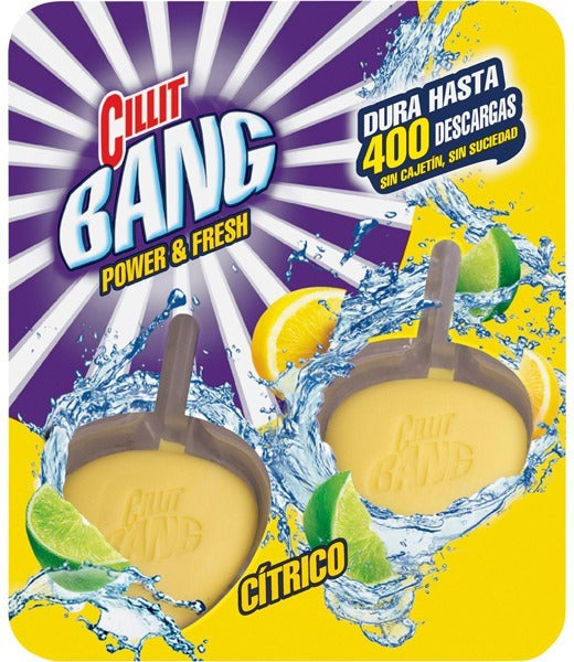 Cillit Bang Power and Fresh WC Freshener, Citrus, 2 x 40 g